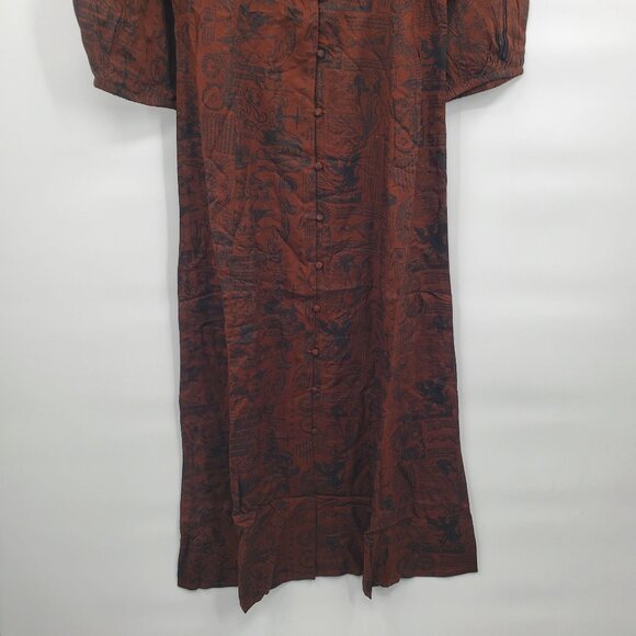 Disturbia Daemonologie Woodcut Print Button Up Midaxi Dress Women Size US 6 NWT - Picture 5 of 16